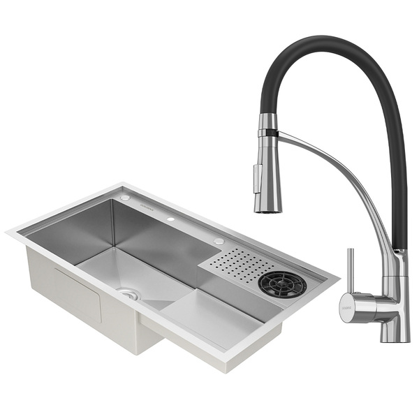 Kit Cuba Gourmet Veneza Aço Inox 304 E Torneira Gourmet Flore