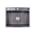 Kit Cuba Inox Quadra Preta 60 X 45 Cm Com Válvula Acessórios