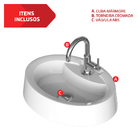 Kit Cuba Jade De Apoio Com Torneira Bica Móvel Lagune E Válvu