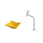 Kit Cuba L30 Com Torneira Link 1062 Metal 1/4 Volta Amarelo