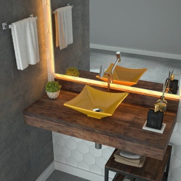 Kit Cuba L30 Com Válvula 1" + Sifão Pvc E Flexível Amarelo