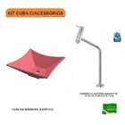 Kit Cuba L30 Torneira Link 1062 Metal 1/4 Volta Compace Rosa