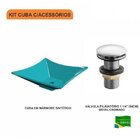 Kit Cuba L34 Com Válvula Click 1 1/2" Compace Azul Turquesa