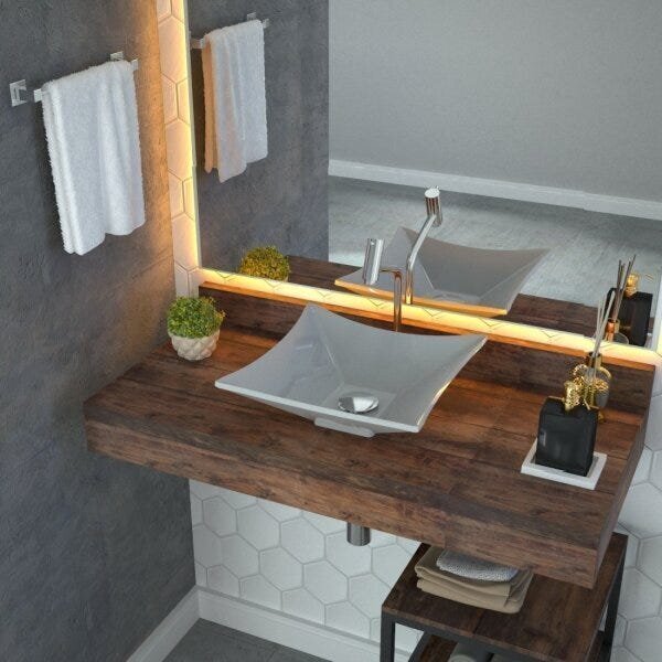 Kit Cuba L34 Com Válvula Click 1''g + Sifão Cromado E Flexíve