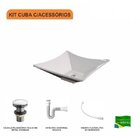 Kit Cuba L34 Com Válvula Click 1"g + Sifão Pvc E Flexível Com