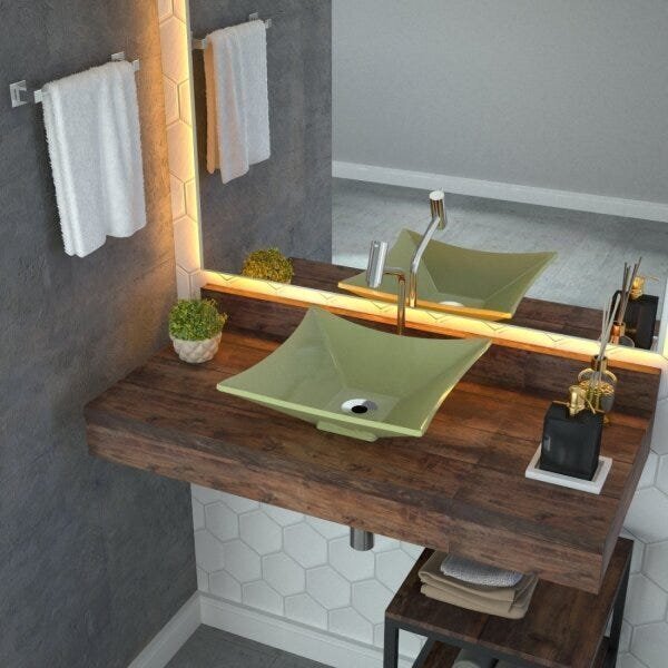 Kit Cuba L34 Com Válvula Metal 1'' Compace Verde Acqua