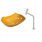 Kit Cuba L42 Com Torneira Link 1062 Metal 1/4 Volta Amarelo