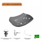 Kit Cuba L42 Com Válvula Click 1 1/2'' + Sifão Pvc E Flexível