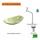 Kit Cuba L45 Com Torneira Link 1062 Metal E Válvula 1" Verde