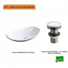 Kit Cuba L45 Com Válvula Click 1 1/2" Compace Branca