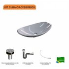 Kit Cuba L45 Com Válvula Click 1"b + Sifão Cromado E Flexível
