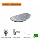 Kit Cuba L45 Com Válvula Click 1"g + Sifão Cromado E Flexível