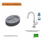 Kit Cuba Ov43 Com Torneira 1198 Metal 1/4 Volta Compace Cinza