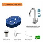 Kit Cuba Ov43 Com Torneira Luxo 1195 Metal E Válvula 1 Polega