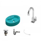 Kit Cuba Ov43 Com Torneira Luxo 1195 Metal E Válvula Click 1
