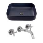 Kit Cuba Para Banheiro Retangular Slim Cerâmica Fluorita E To