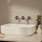 Kit Cuba Para Banheiro Retangular Slim Cerâmica Fluorita E To