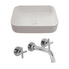 Kit Cuba Para Banheiro Retangular Slim Cerâmica Fluorita E To