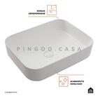 Kit Cuba Para Banheiro Retangular Slim Cerâmica Fluorita E To