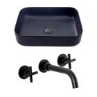 Kit Cuba Para Banheiro Retangular Slim Cerâmica Fluorita E To