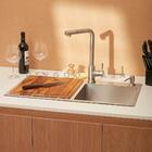 Kit Cuba Para Cozinha Com Tábua De Corte Awá E Torneira Mistu