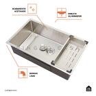 Kit Cuba Para Cozinha Terena 74 Cm E Torneira Misturador Mono