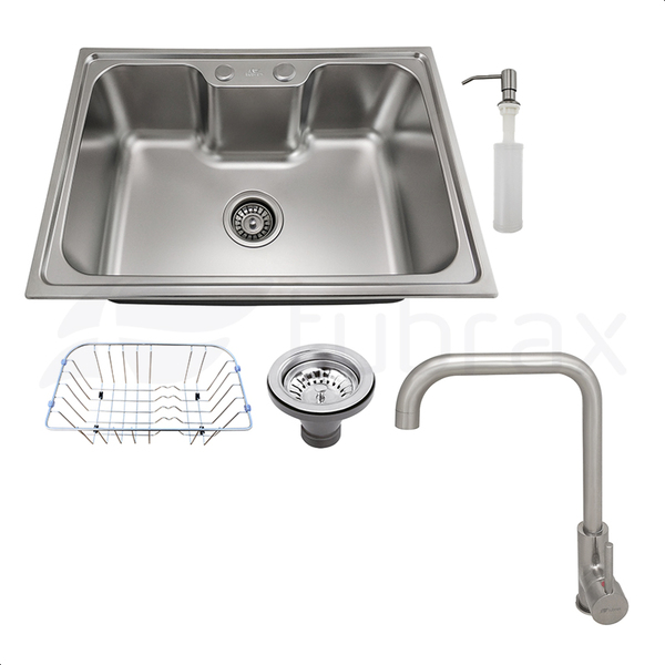 Kit Cuba Pia Cozinha Gourmet Luxo Inox 201 Com Acessórios Tub