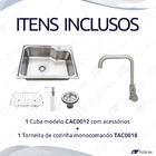 Kit Cuba Pia Cozinha Gourmet Luxo Inox 304 Com Acessórios Tub