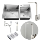 Kit Cuba Pia Gourmet Cozinha Inox Com Torneira Gourmet Luxo