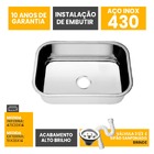 Kit Cuba Pia Inox American N1 47x30x14 Aço 430 5 Unidades