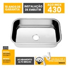Kit Cuba Pia Inox American N2 56x34x17 Aço 430 5 Unidades