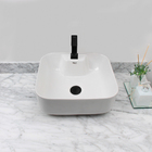 Kit Cuba Pia Louça Cerâmica Banheiro C/ Torn E Vál Preta S03