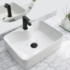 Kit Cuba Pia Louça Cerâmica Banheiro C/ Torn E Vál Preta S11