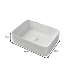 Kit Cuba Pia Louça Cerâmica Banheiro C/ Torn E Vál Preta S17