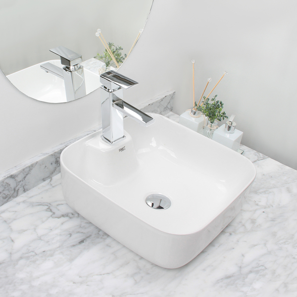 Kit Cuba Pia Louça Cerâmica Banheiro C/ Torn Mono E Válv S04