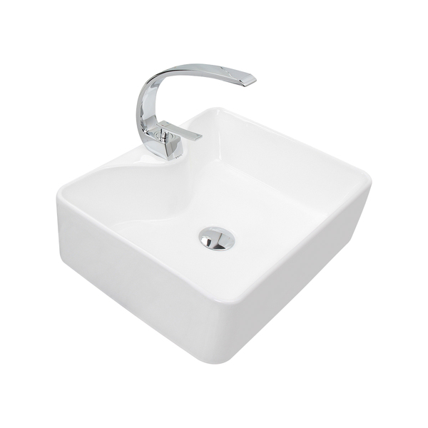 Kit Cuba Pia Louça Cerâmica Banheiro C/torn E Vál Cromada 26