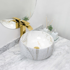 Kit Cuba Pia Louça Cerâmica Banheiro C/torn E Vál Dourada 69