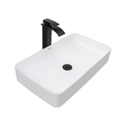 Kit Cuba Pia Louça Cerâmica Banheiro C/torn E Vál Preta 54