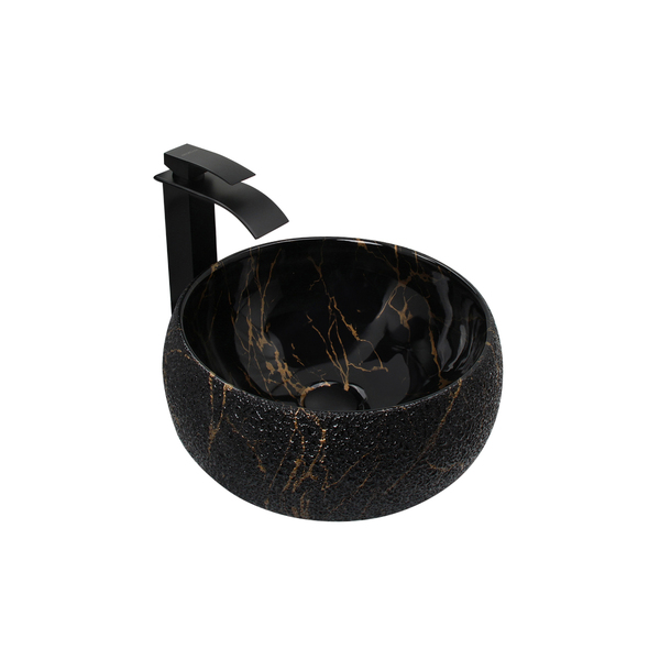 Kit Cuba Pia Louça Cerâmica Banheiro C/torn E Vál Preta 64