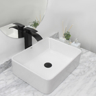 Kit Cuba Pia Louça Cerâmica Banheiro C/torn E Vál Preto 19