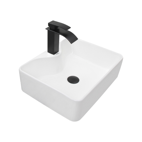 Kit Cuba Pia Louça Cerâmica Banheiro C/torn E Vál Preto 29