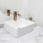 Kit Cuba Pia Louça Cerâmica Banheiro C/torn E Vál Rosê 30