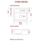 Kit Cuba Q32 Com Torneira 1198 Metal 1/4 Volta Branca