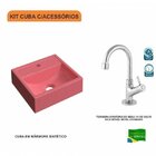 Kit Cuba Q32 Com Torneira 1198 Metal 1/4 Volta Rosa