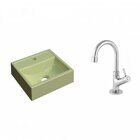 Kit Cuba Q32 Com Torneira 1198 Metal 1/4 Volta Verde Acqua