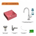 Kit Cuba Q32 Com Torneira 1198 Metal E Válvula 1" + Sifão Cro