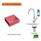 Kit Cuba Q32 Com Torneira 1198 Metal E Válvula 1" Compace Rosa