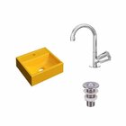 Kit Cuba Q32 Com Torneira C50 E Válvula Abs Compace Amarelo