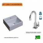 Kit Cuba Q32 Com Torneira Luxo 1195 Metal 1/4 Volta Cinza