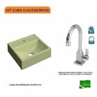 Kit Cuba Q32 Com Torneira Luxo 1195 Metal 1/4 Volta Verde Acq